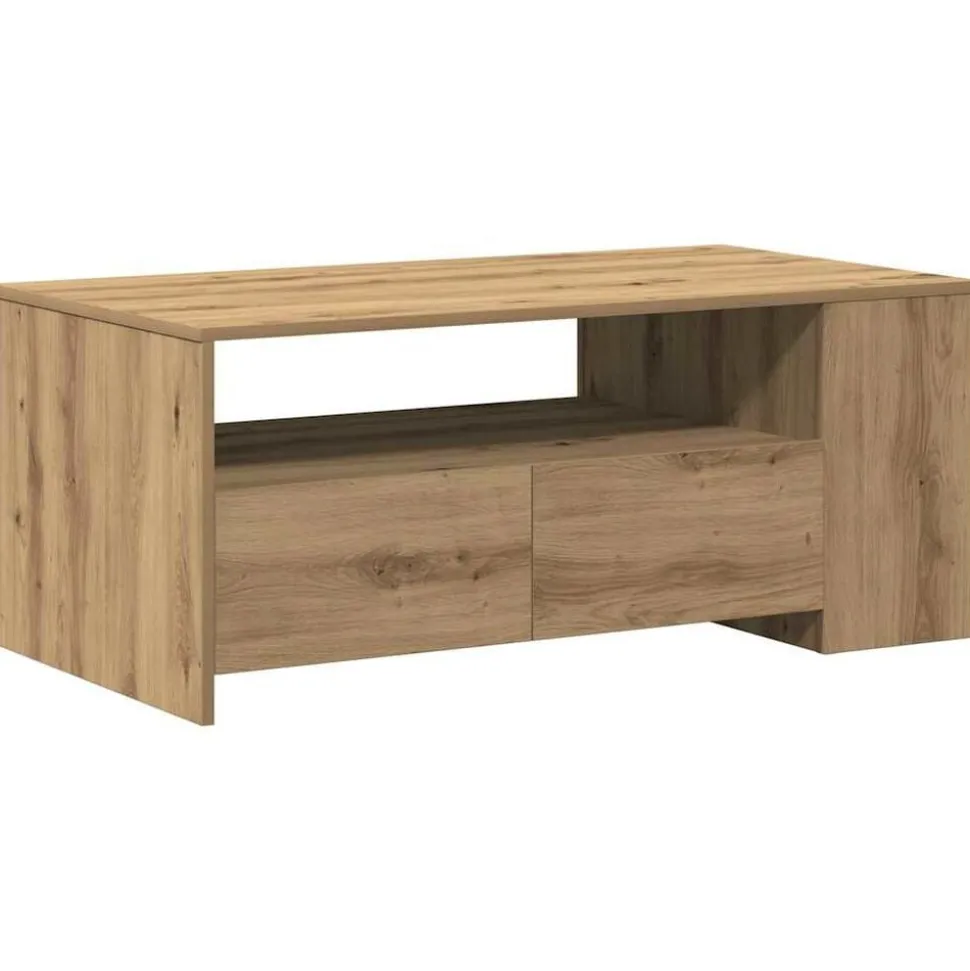 vidaXL Salontafel Artisan Eiken 102 x 55 x 43,5 cm Bewerkt hout