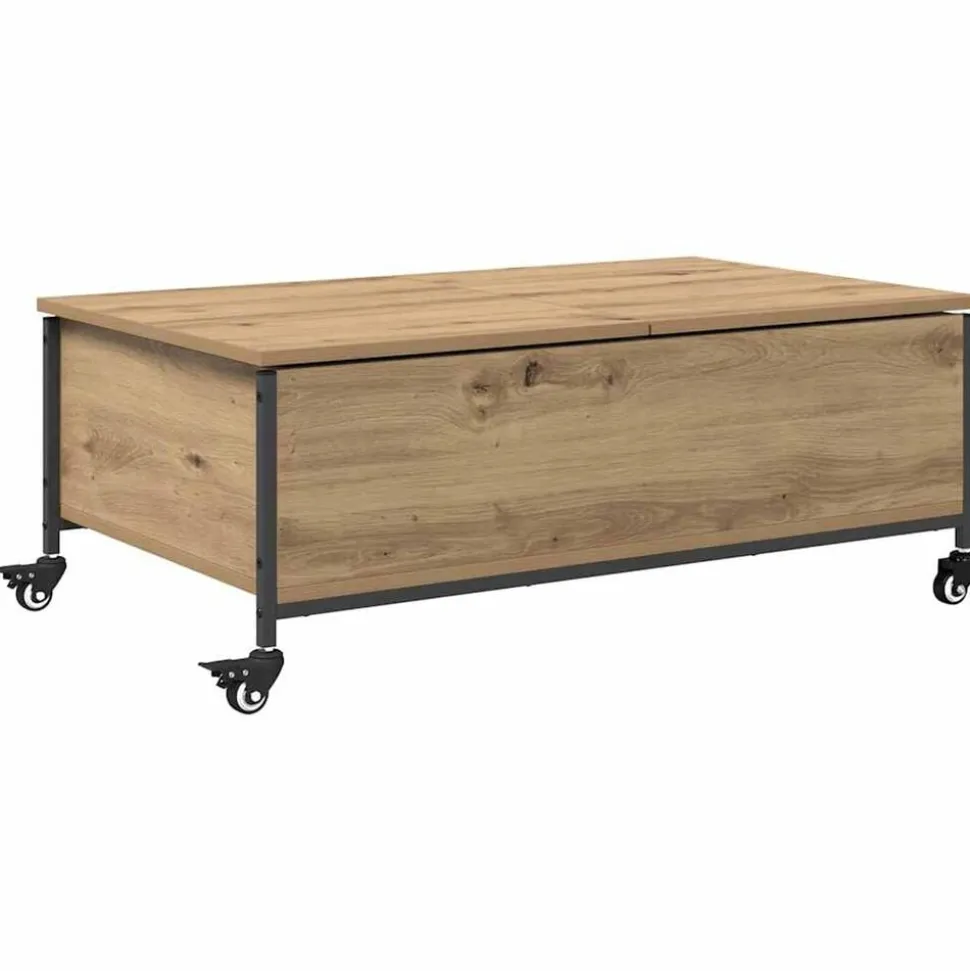 vidaXL Salontafel Artisan Eiken 91 x 55 x 32 cm Bewerkt hout