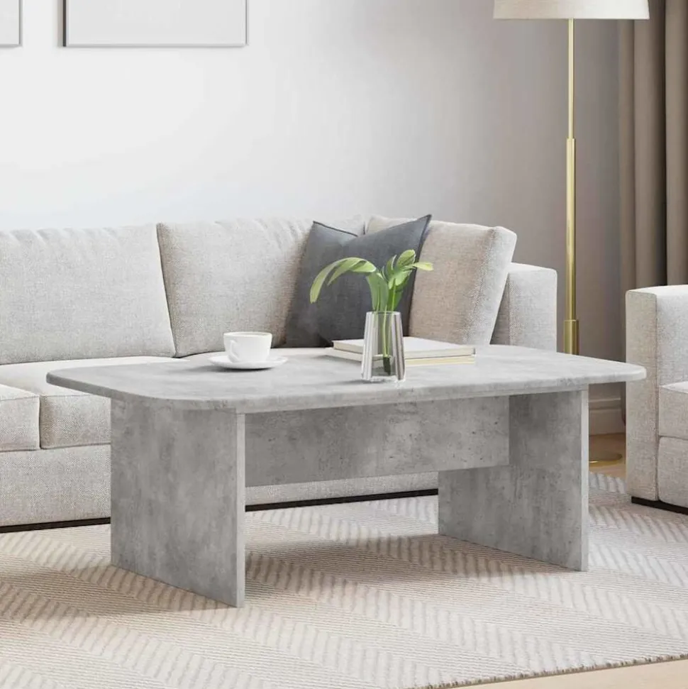 vidaXL Salontafel Beton Grijs 93 x 53 x 33 cm Bewerkt hout