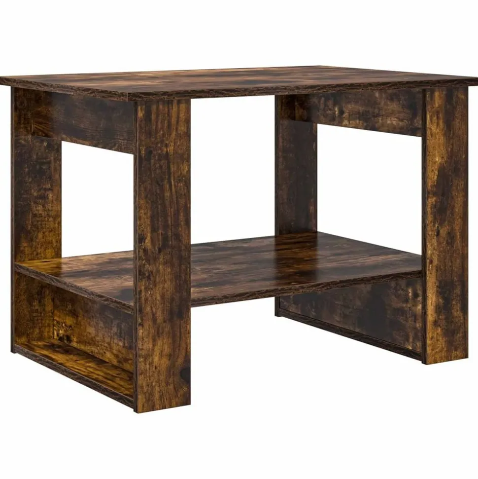 vidaXL Salontafel Gerookt eiken 72 x 50 x 50 cm Bewerkt hout