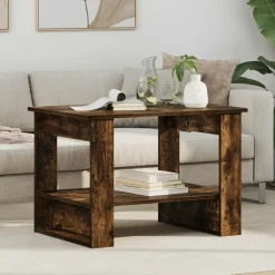 vidaXL Salontafel Gerookt eiken 72 x 50 x 50 cm Bewerkt hout