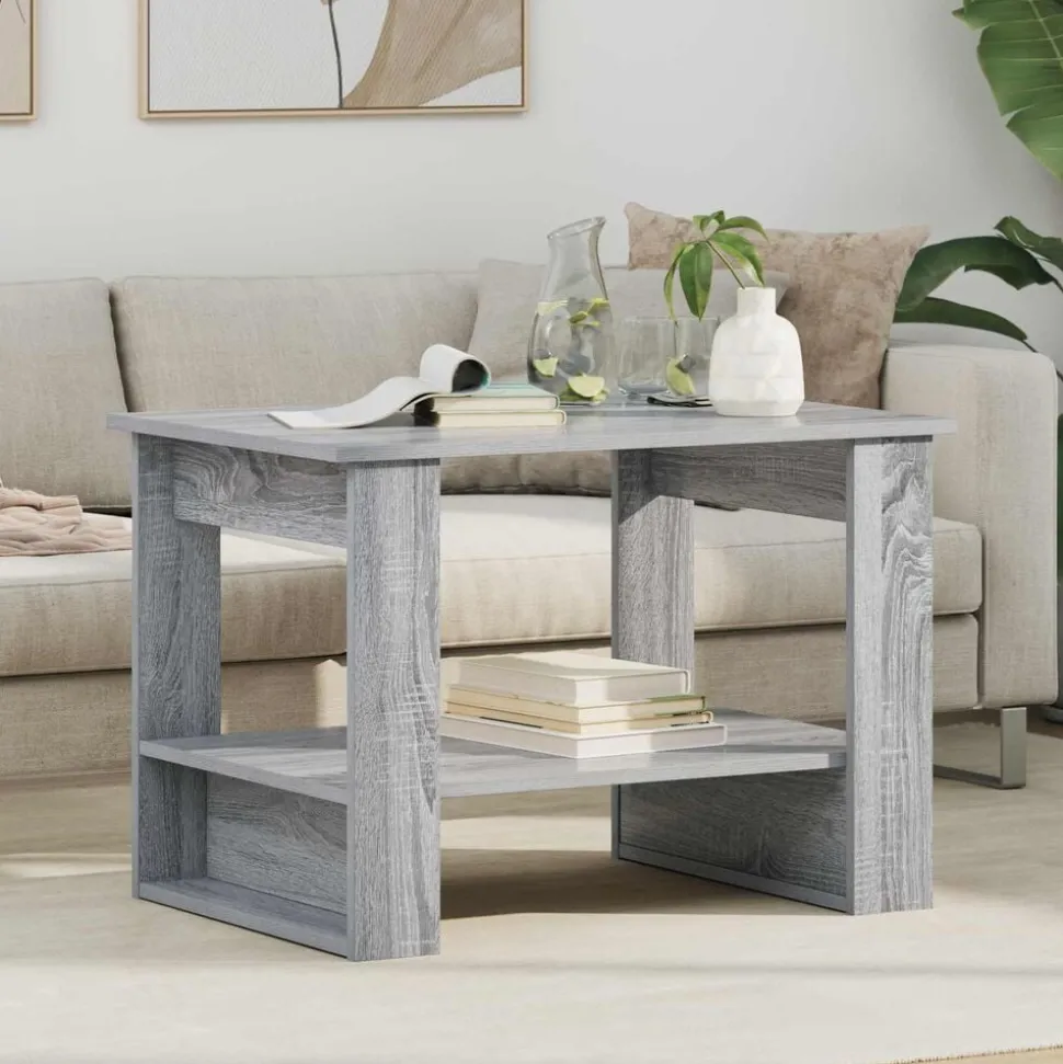 vidaXL Salontafel Grijs Sonoma 72 x 50 x 50 cm Bewerkt hout