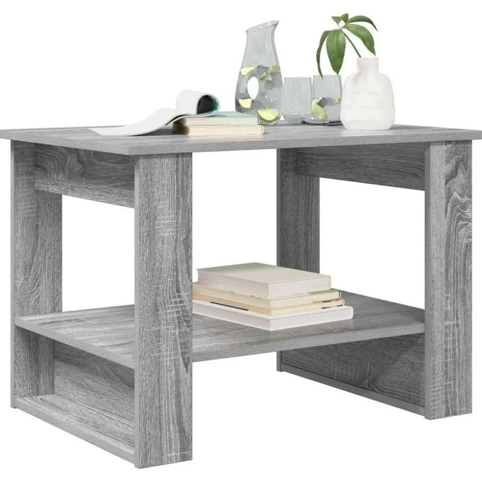 vidaXL Salontafel Grijs Sonoma 72 x 50 x 50 cm Bewerkt hout