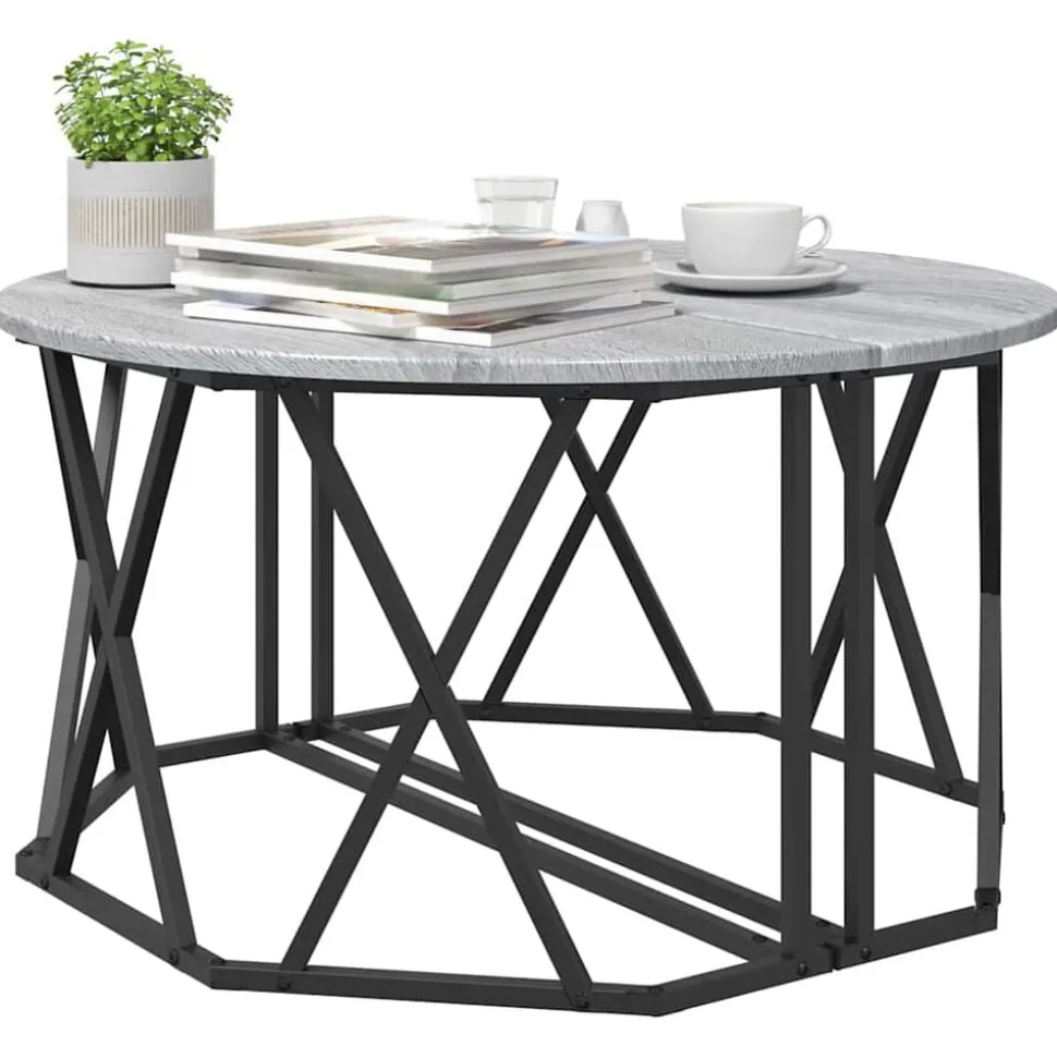 vidaXL Salontafel Grijs Sonoma 80 x 80 x 42 cm
