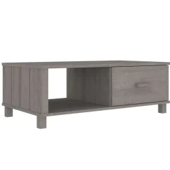vidaXL Salontafel HAMAR 100x55x35 cm massief grenenhout lichtgrijs