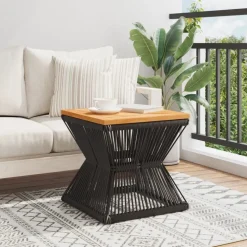 vidaXL Salontafel met draad 38x38x38 cm massief acaciahout