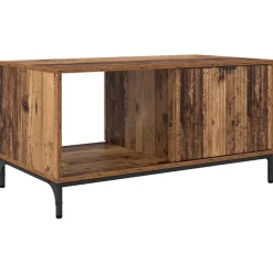 vidaXL Salontafel met lade Oudhout 90 x 49 x 46 cm Bewerkt hout