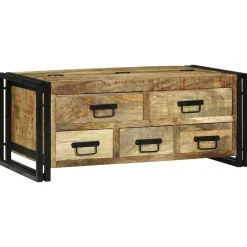 vidaXL Salontafel met lade Bruin 90 x 50 x 38 cm Massief Mango Hout
