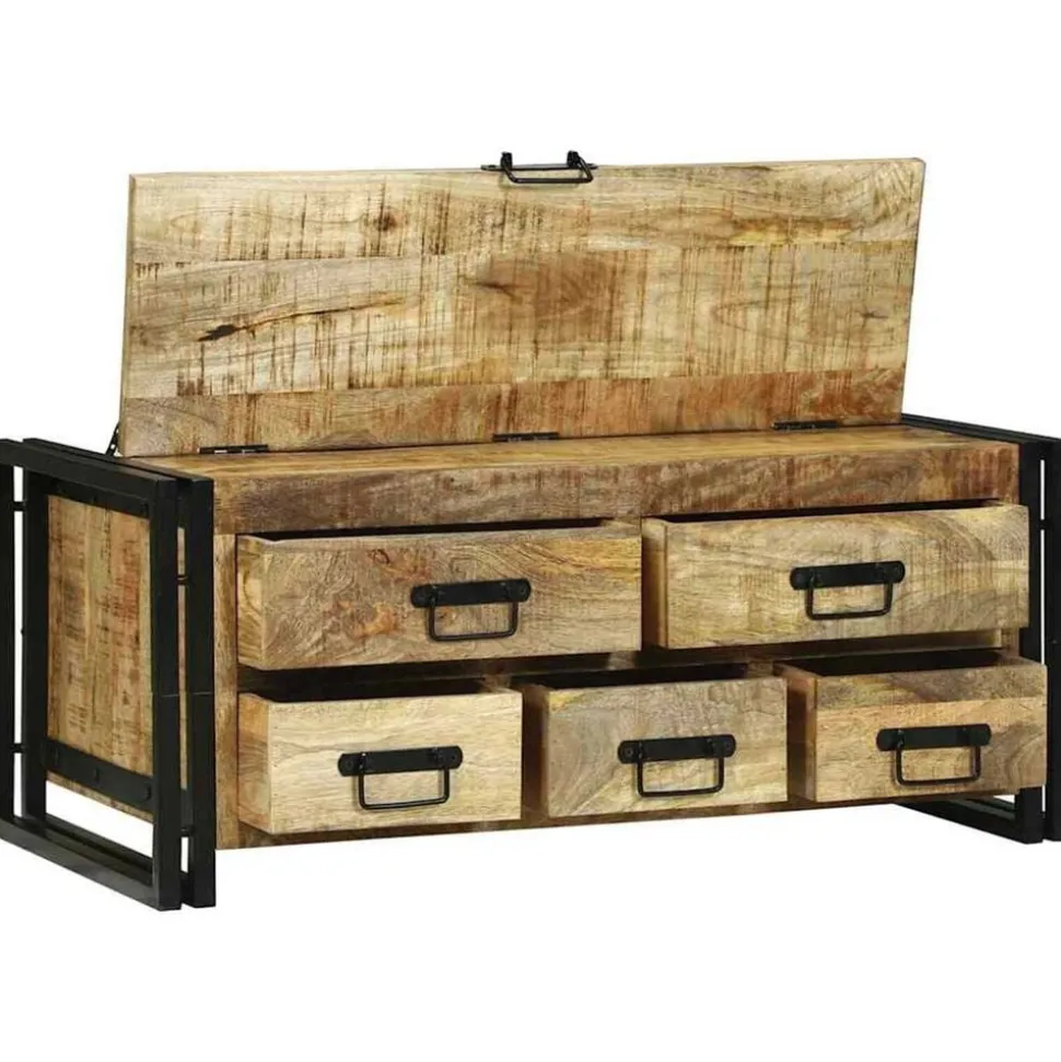 vidaXL Salontafel met lade Bruin 90 x 50 x 38 cm Massief Mango Hout