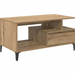 vidaXL Salontafel met lade Artisan Eiken 90 x 49 x 45 cm Bewerkt hout