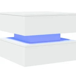 vidaXL Salontafel met LED-verlichting 50x50x40 cm wit