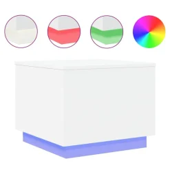 vidaXL Salontafel met LED-verlichting 50x50x40 cm wit