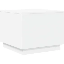 vidaXL Salontafel met LED-verlichting 50x50x40 cm wit
