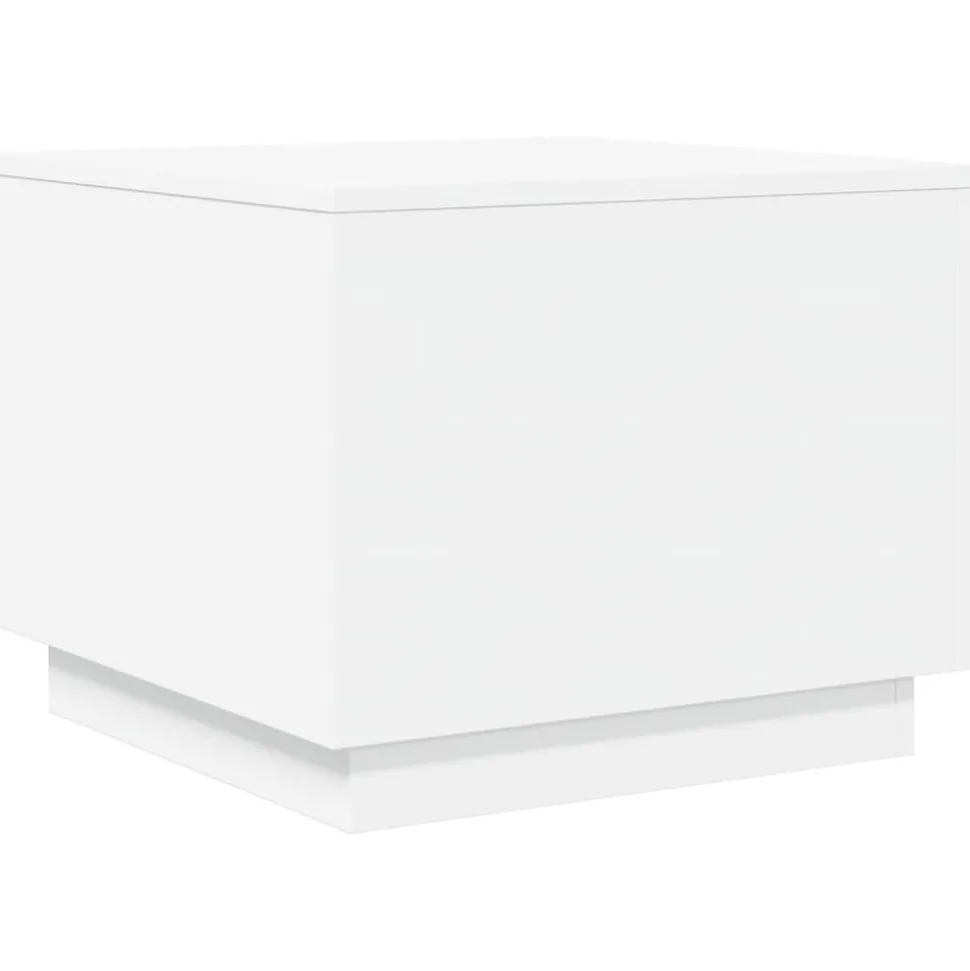 vidaXL Salontafel met LED-verlichting 50x50x40 cm wit