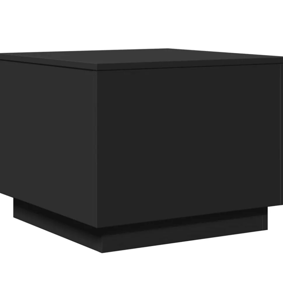 vidaXL Salontafel met LED-verlichting 50x50x40 cm zwart