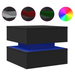 vidaXL Salontafel met LED-verlichting 50x50x40 cm zwart