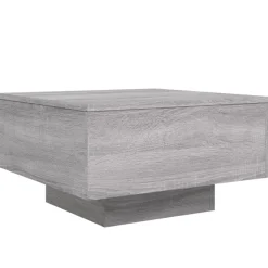 vidaXL Salontafel met LED-verlichting 55x55x31 cm grijs sonoma eiken