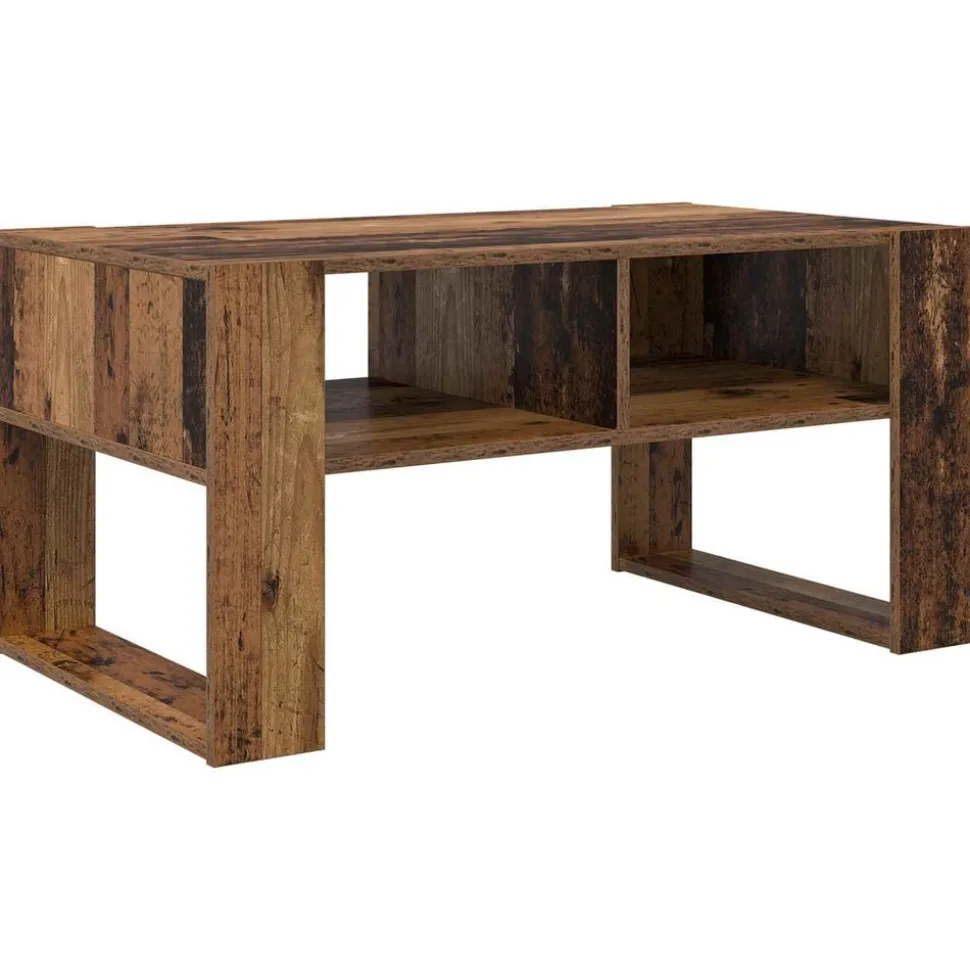 vidaXL Salontafel met opslag Oudhout 92 x 53 x 45 cm Bewerkt hout