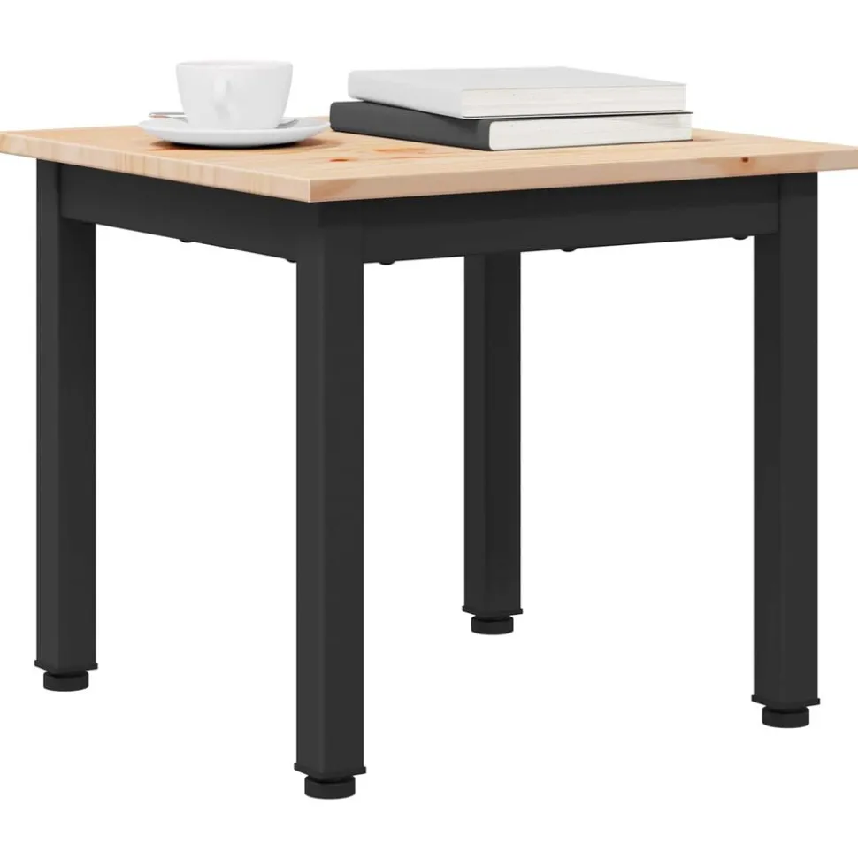 vidaXL Salontafel Naturel 40 x 40 x 36 cm Massief grenenhout