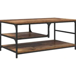 vidaXL Salontafel Oud Hout 90 x 49 x 40 cm Bewerkt hout