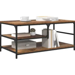 vidaXL Salontafel Oud Hout 90 x 49 x 40 cm Bewerkt hout