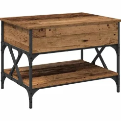 vidaXL Salontafel Oud Hout 70x50x50cm Bewerkt hout