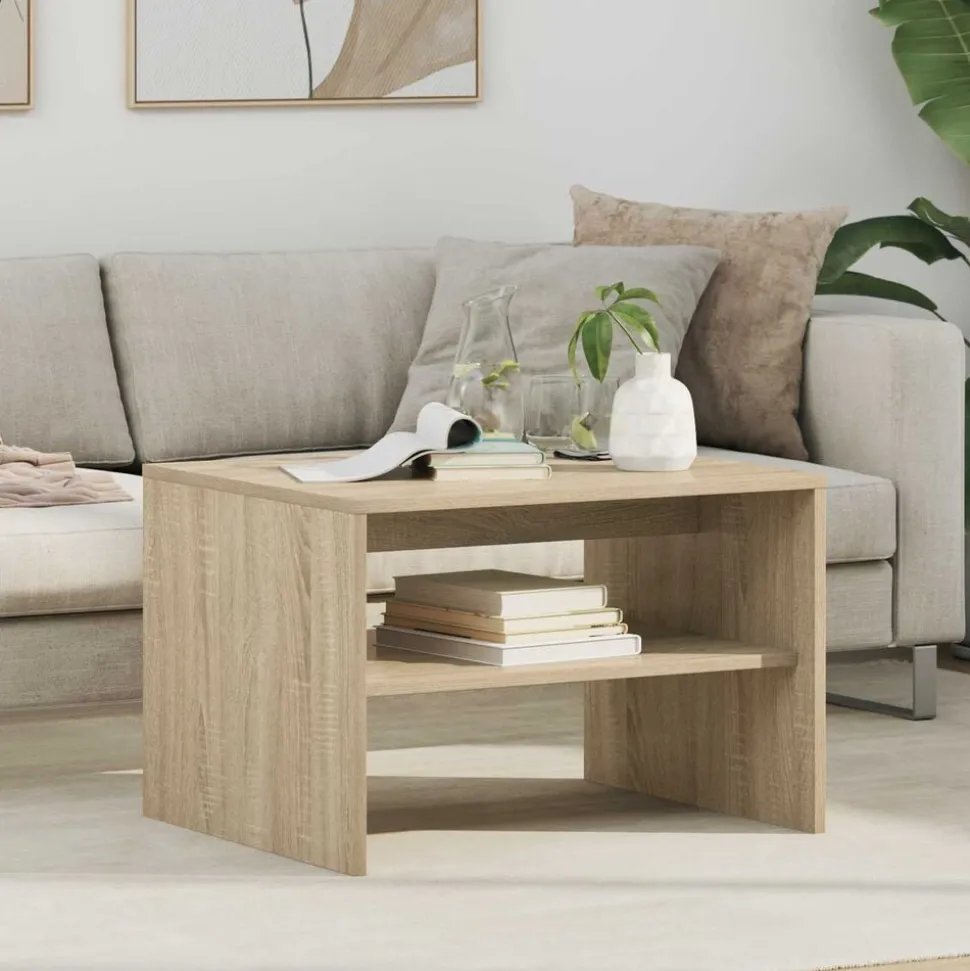vidaXL Salontafel Sonoma Eiken 60 x 50 x 40 cm Bewerkt hout