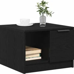 vidaXL Salontafel with Drawer Zwart eiken 50 x 50 x 36 cm Bewerkt hout