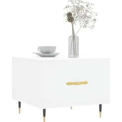 vidaXL Salontafel 50x50x40 cm bewerkt hout wit