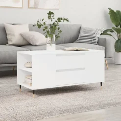 vidaXL Salontafel 102x44,5x50 cm bewerkt hout wit