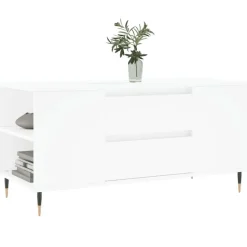 vidaXL Salontafel 102x44,5x50 cm bewerkt hout wit