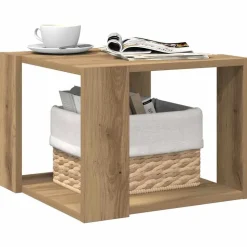 vidaXL Salontafel 40x40x30 cm bewerkt hout artisanaal eikenkleur