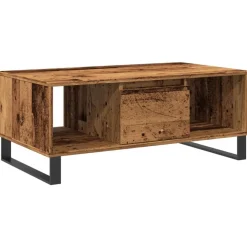 vidaXL Salontafel 90x50x36,5 cm bewerkt hout oud houtkleurig