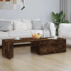 vidaXL Salontafel 150x50x35 cm bewerkt hout gerookt eikenkleurig