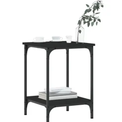 vidaXL Salontafel 40x40x55 cm bewerkt hout zwart