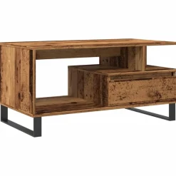 vidaXL Salontafel 90x49x45 cm bewerkt hout oud houtkleurig