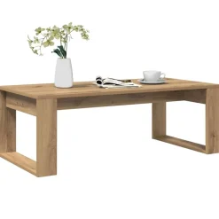 vidaXL Salontafel 102x50x35 cm bewerkt hout artisanaal eikenkleurig