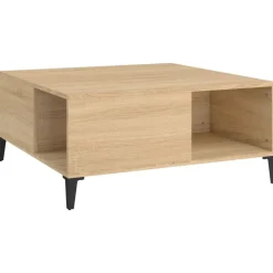 vidaXL Salontafel 80x80x36,5 cm bewerkt hout sonoma eikenkleurig
