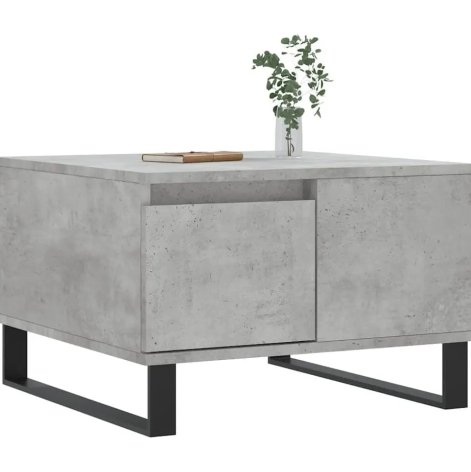 vidaXL Salontafel 55x55x36,5 cm bewerkt hout betongrijs