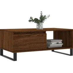 vidaXL Salontafel 90x50x36,5 cm bewerkt hout bruin eikenkleur