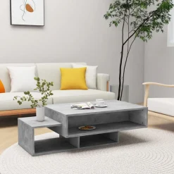 vidaXL Salontafel 105x55x32 cm bewerkt hout betongrijs