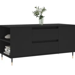 vidaXL Salontafel 102x44,5x50 cm bewerkt hout zwart
