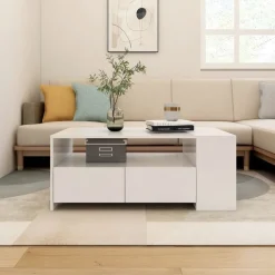 vidaXL Salontafel 102x55x42 cm bewerkt hout zwart
