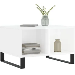 vidaXL Salontafel 60x50x36,5 cm bewerkt hout hoogglans wit