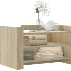 vidaXL Salontafel 80x50x50 cm bewerkt hout sonoma eikenkleurig