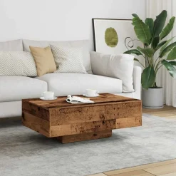 vidaXL Salontafel 85x55x31 cm bewerkt hout oud houtkleurig