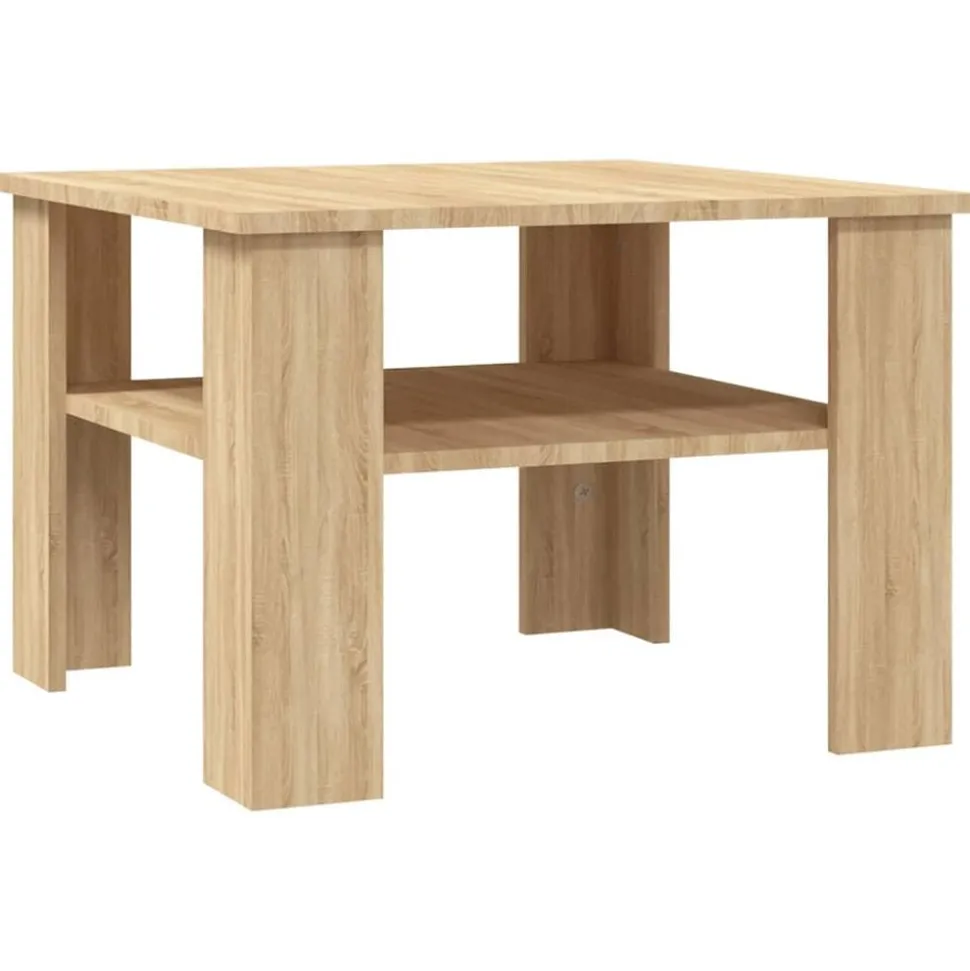 vidaXL Salontafel 60x60x42 cm bewerkt hout sonoma eikenkleurig