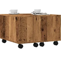 vidaXL Salontafel 60x60x38 cm bewerkt hout oud houtkleurig