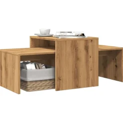 vidaXL Salontafel 100x48x40 cm bewerkt hout artisanaal eikenkleurig