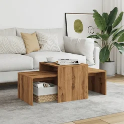 vidaXL Salontafel 100x48x40 cm bewerkt hout artisanaal eikenkleurig